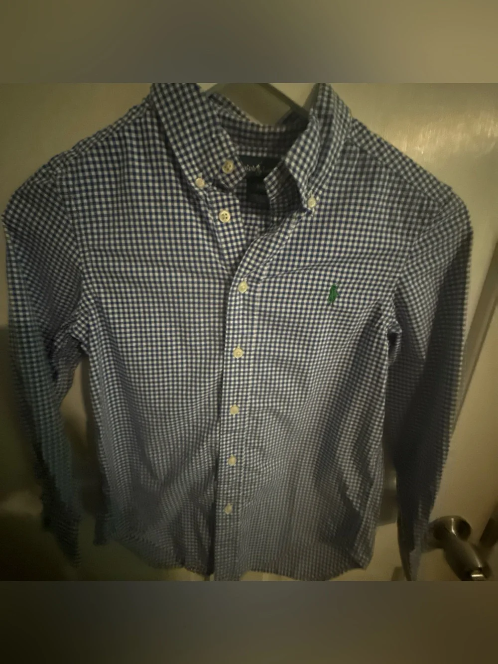 Ralph Lauren Blue & White Gingham Button-Down Shirt